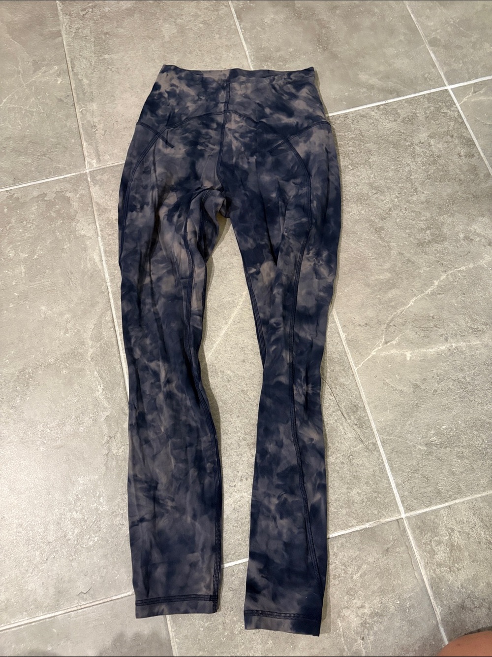 lululemon athletica Navy and Charcoal Tie-Dye High-Rise Leggings